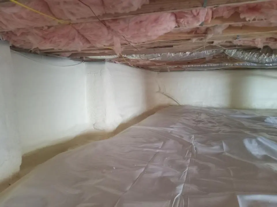 Crawl space encapsulation with closed-cell spray foam for Flat Roof Repair in Kirkwood